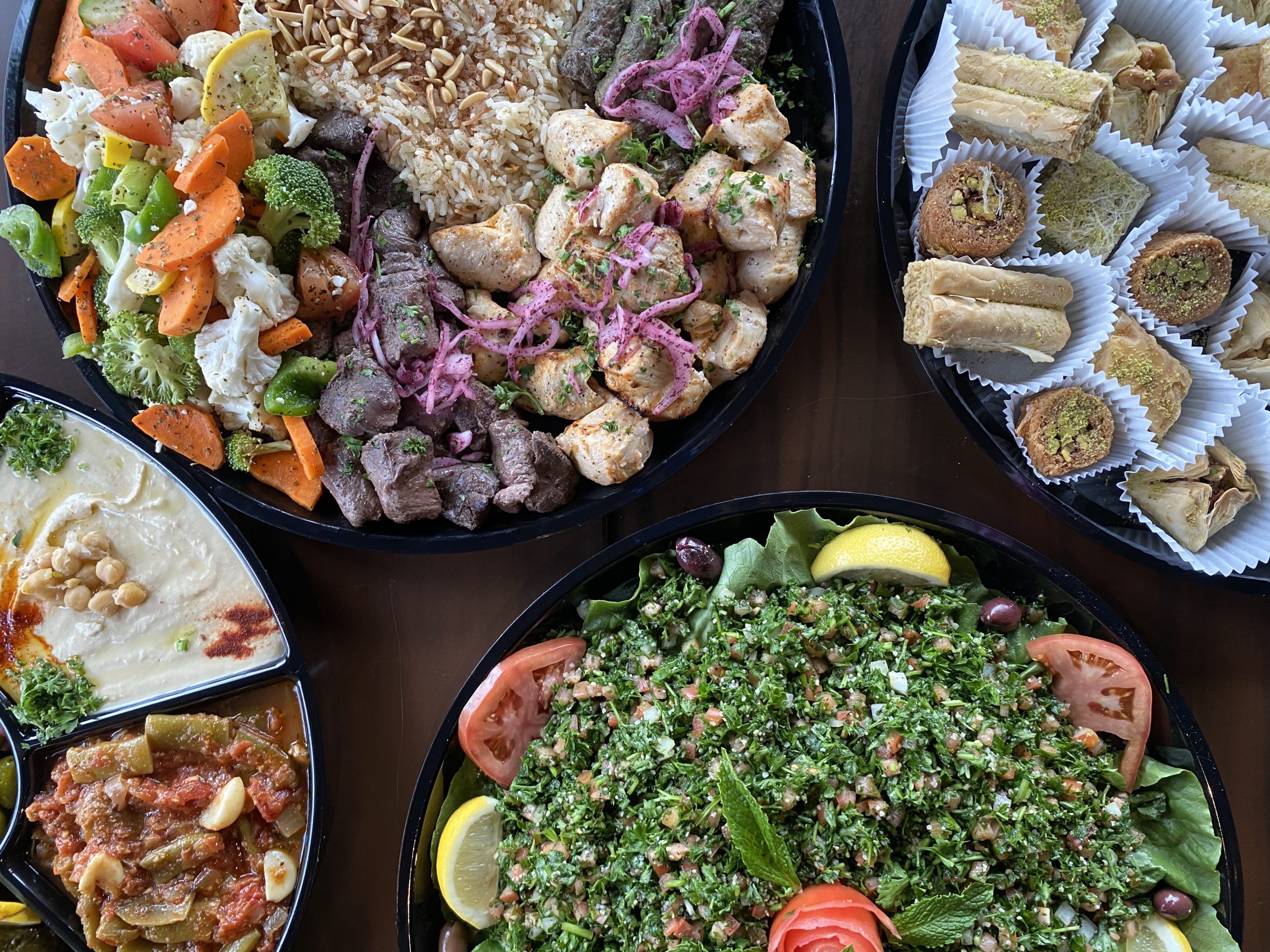 Lebanese food spread